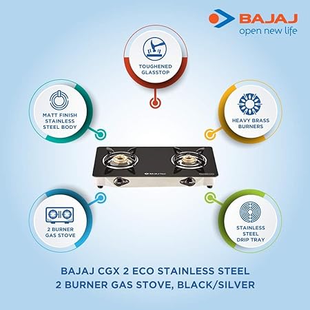 Bajaj CGX 2 ECO Stainless Steel Cooktop (White, Black)-dinning-dealsplant