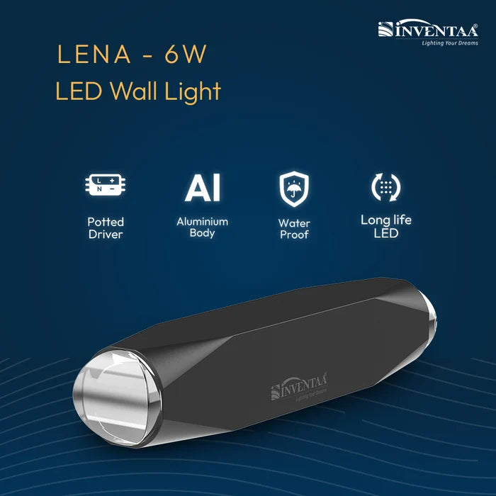 INVENTAA Lena LED Outdoor Wall Light – 6W IP65 Weatherproof-Outdoor Lighting-dealsplant