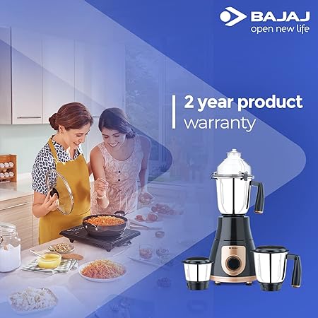 Bajaj GX-3701 750W Mixer Grinder with Nutri-Pro Feature, 3 Jars, Black-Kitchen Electrics-dealsplant