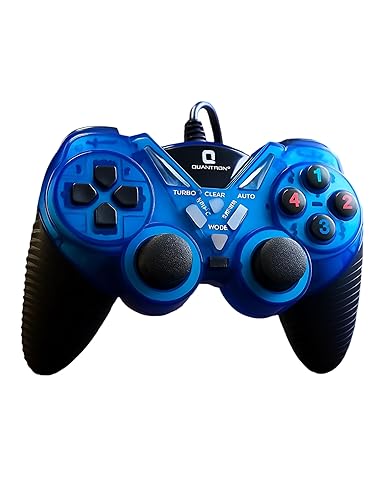 QUANTRON QGP-1803 Wired USB Double Shock Gamepad | Turbo & Auto Modes | Force Feedback | Compatible with Windows XP/7/8/10/11 | Ergonomic Anti-Skid Design [video game] [video game]-dealsplant