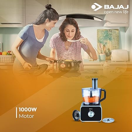 Bajaj FX-1000 DLX 1000 Watts Food Processor and Mixer Grinder with 9 attachments (Black)-Kitchen Electrics-dealsplant