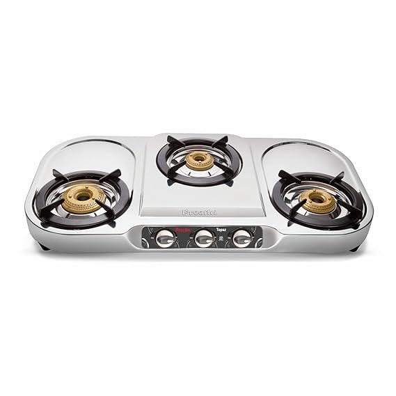 Preethi SSGS005 Topaz 3 Burner Stainless Steel Gas Stove-GAS STOVE-dealsplant