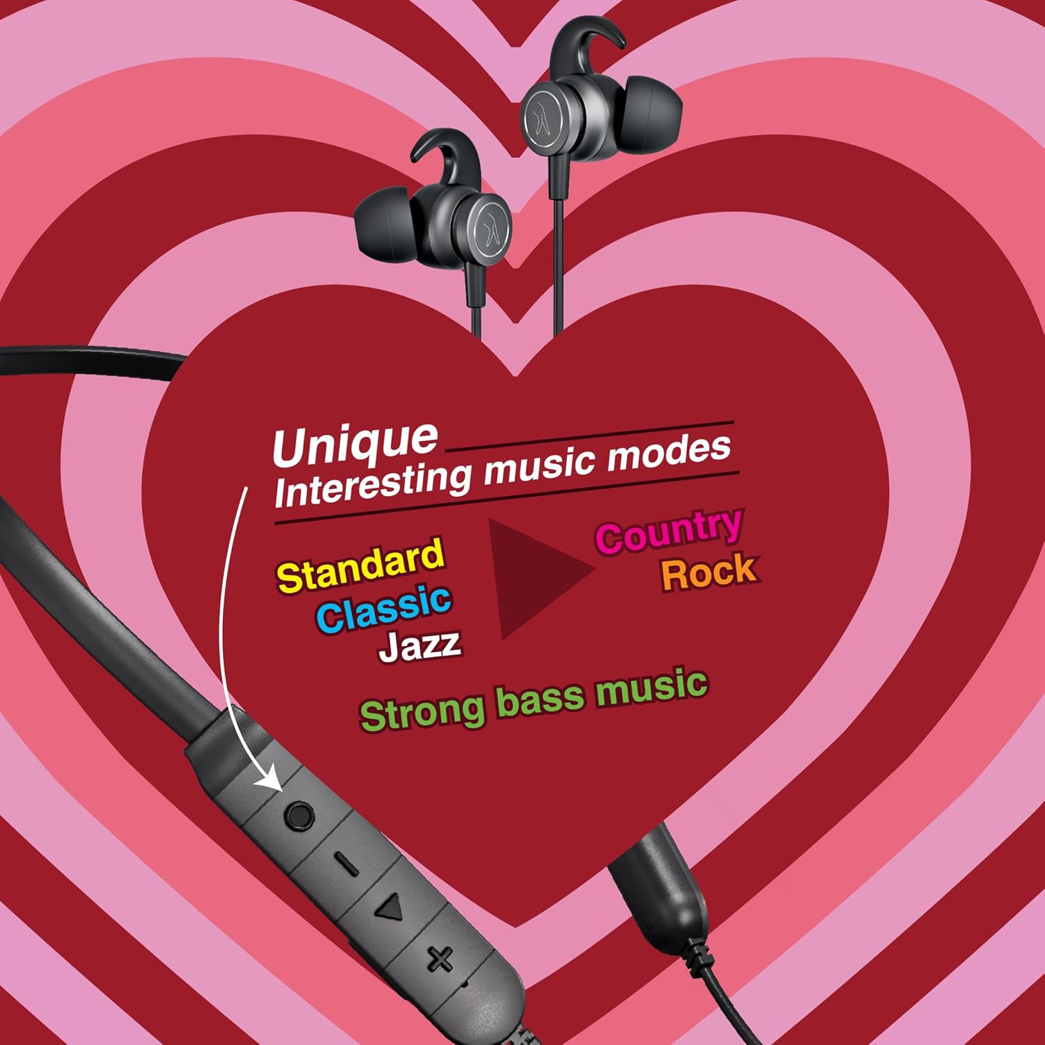 FINGERS FC-Bassitica Wireless in-Ear Bluetooth Neckband Earphones with 50-Hour Playtime, 6 Unique Music Modes, Mic with Surround Noise Cancellation SNC™ Technology-Earphones-dealsplant