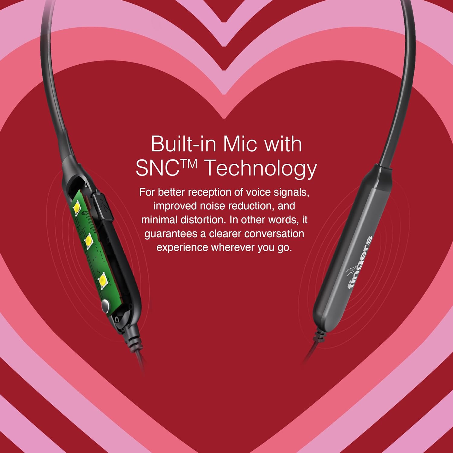 FINGERS FC-Bassitica Wireless in-Ear Bluetooth Neckband Earphones with 50-Hour Playtime, 6 Unique Music Modes, Mic with Surround Noise Cancellation SNC™ Technology-Earphones-dealsplant