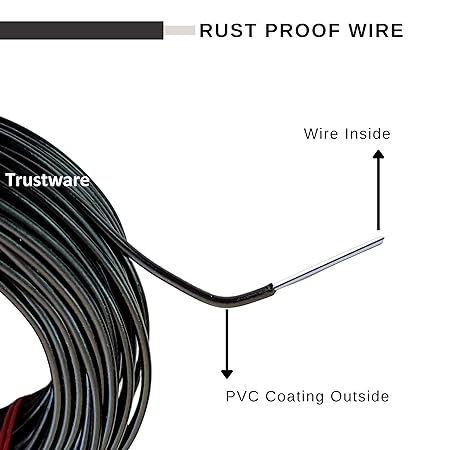 Dealsplant premium quality stay wire PVC sleeved steel rope multipurpose clothes dryer cable 100 feet-steelrope-dealsplant