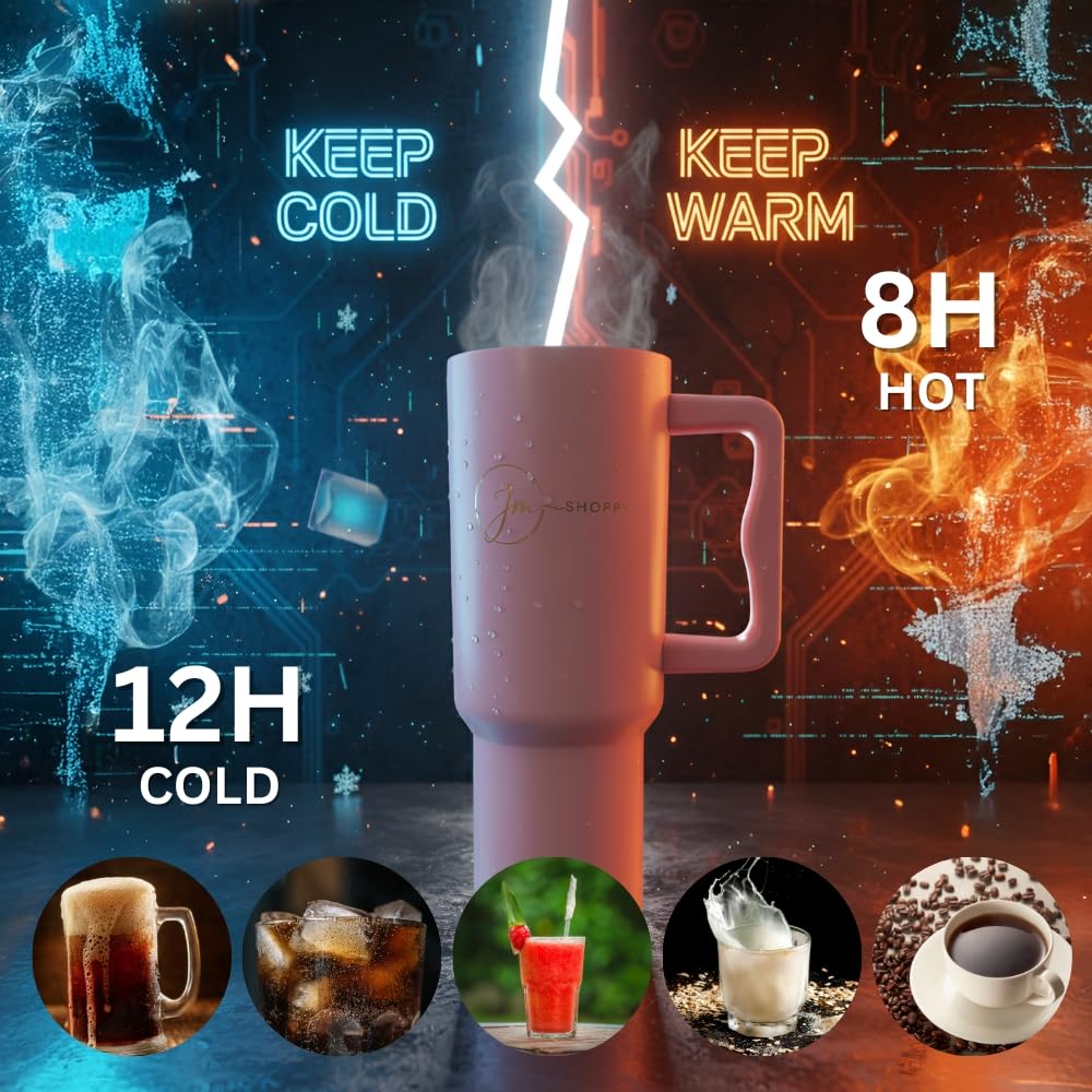 Jm SHOPPY Stainless Steel Vacuum Insulated Tumbler with Lid and Straw for Water-1200 ml-flask-dealsplant