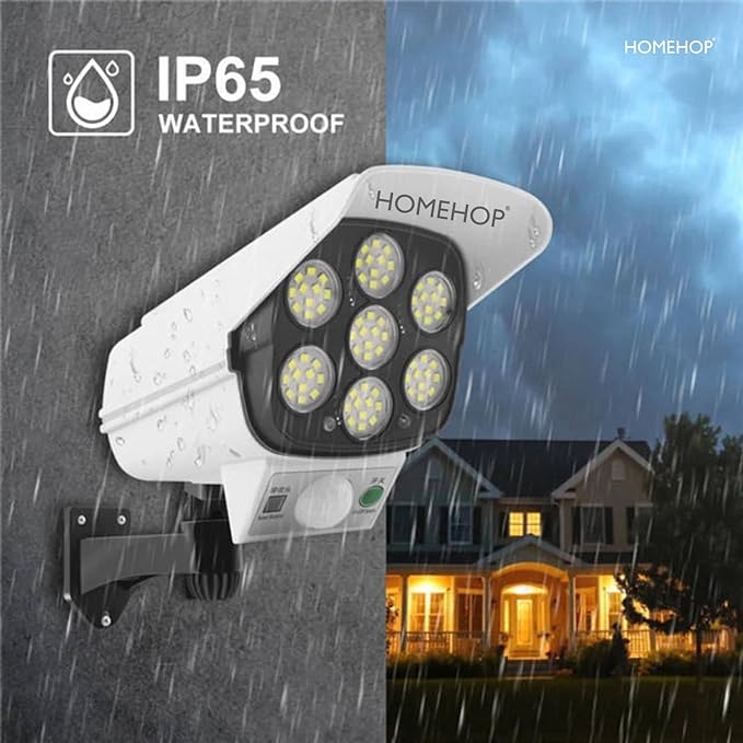 Dealsplant Solar Light Outdoor 77 Led Motion Sensor Security Camera Shaped Wall Lamp Waterproof for Home,Outdoor,Garden with Remote Control.-dealsplant