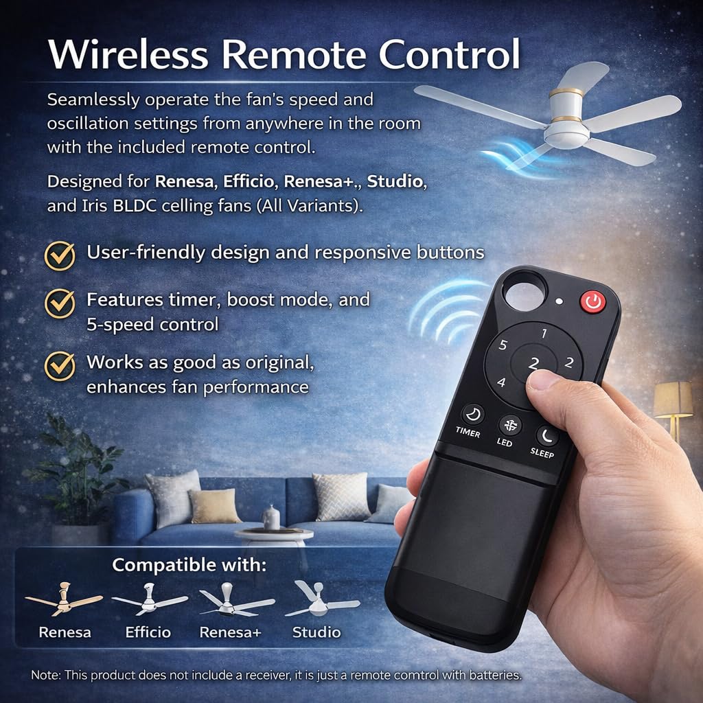 Atomberg original remote control for BLDC fans (compatible for old model and latest models)-fan remote-dealsplant