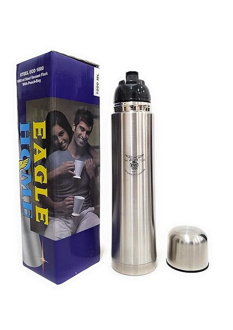 Eagle Home Stainless Steel ECO FLIP LID Vacuum Flask, 1000 ml, Silver-dinning-dealsplant