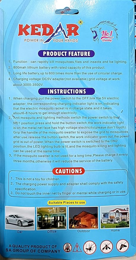 Kedar Mosquito Killer used for car and Home Mini mosquito bat-Mosquito Killer-dealsplant