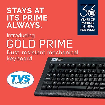 TVS ELECTRONICS Gold Prime Mechanical Wired Keyboard Dustproof Key Switches Guaranteed 50 million keystrokes 1.5 Meter USB Cable, USB Gold Keyboard (Black)-Electronics Tools-dealsplant