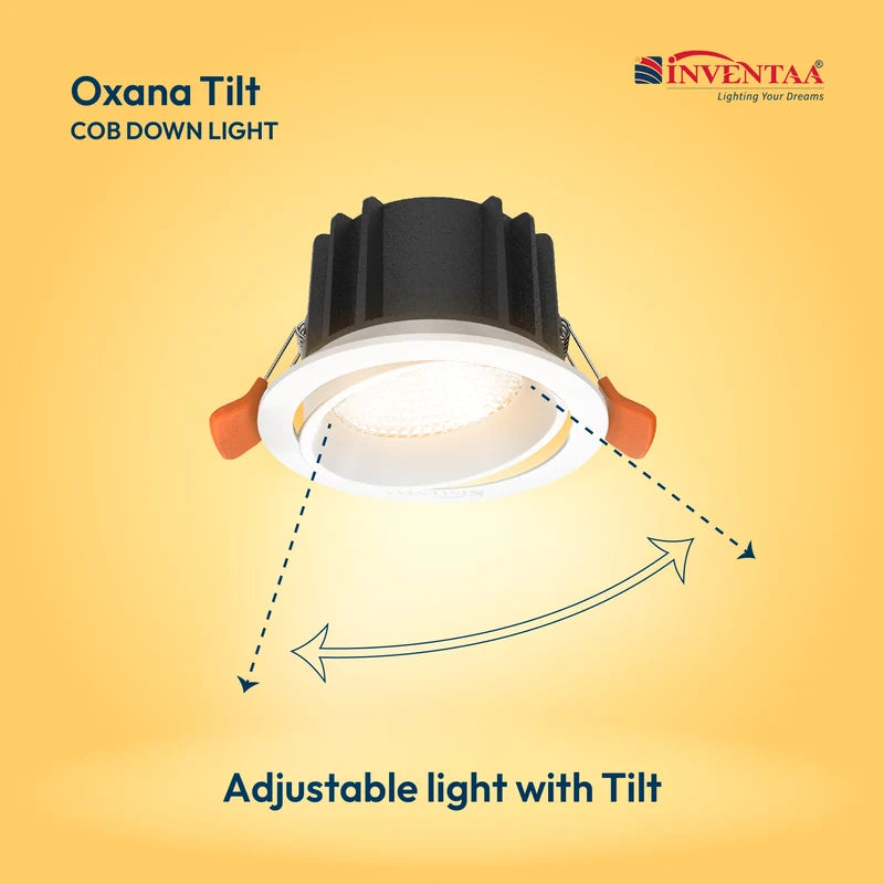 INVENTAA Oxana Tilt COB Downlight – 7W 12W 18W 30W | Cool Warm Neutral