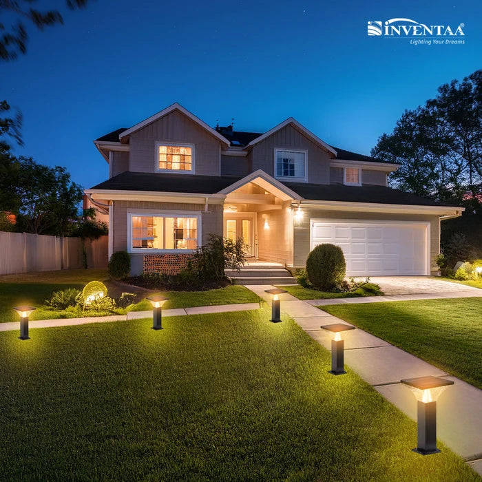 INVENTAA Bloom Solar Bollard Light – LED Solar Outdoor Garden & Pathway Light | 1ft 1.5ft 2ft