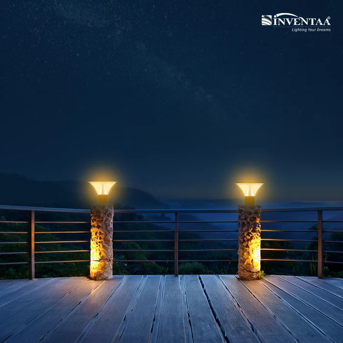 INVENTAA Bloom Solar Gate Light – LED Solar Outdoor Gate & Pillar Light