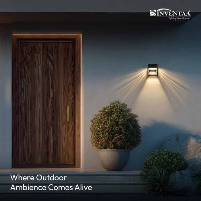 INVENTAA Hana Solar Wall Lamp – Bright LED Solar Wall Lantern for Outdoor Lighting