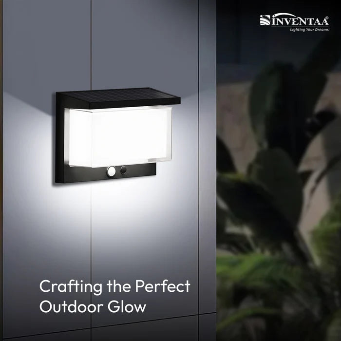 INVENTAA Vita Solar Outdoor Wall Light – Modern LED Solar Lamp for Walls & Exteriors
