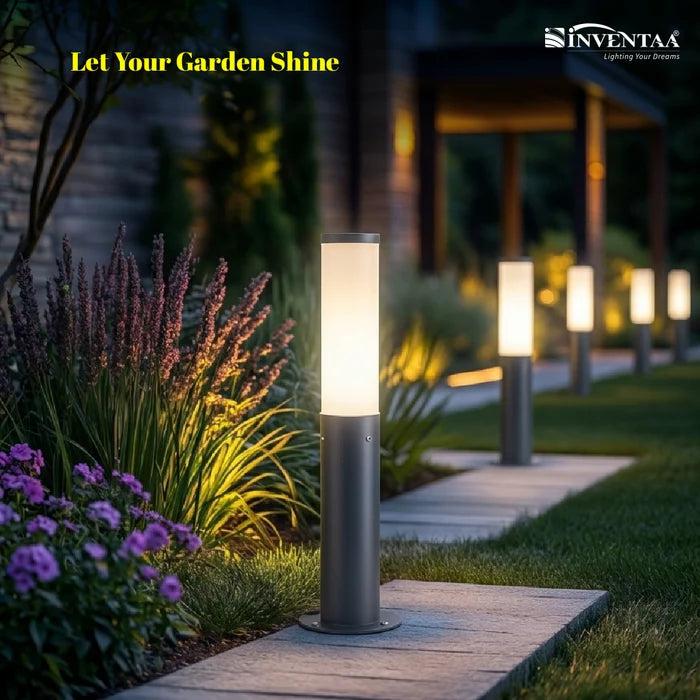 INVENTAA Reva LED Garden Bollard Outdoor Light – Waterproof Aluminium Bollard Lights