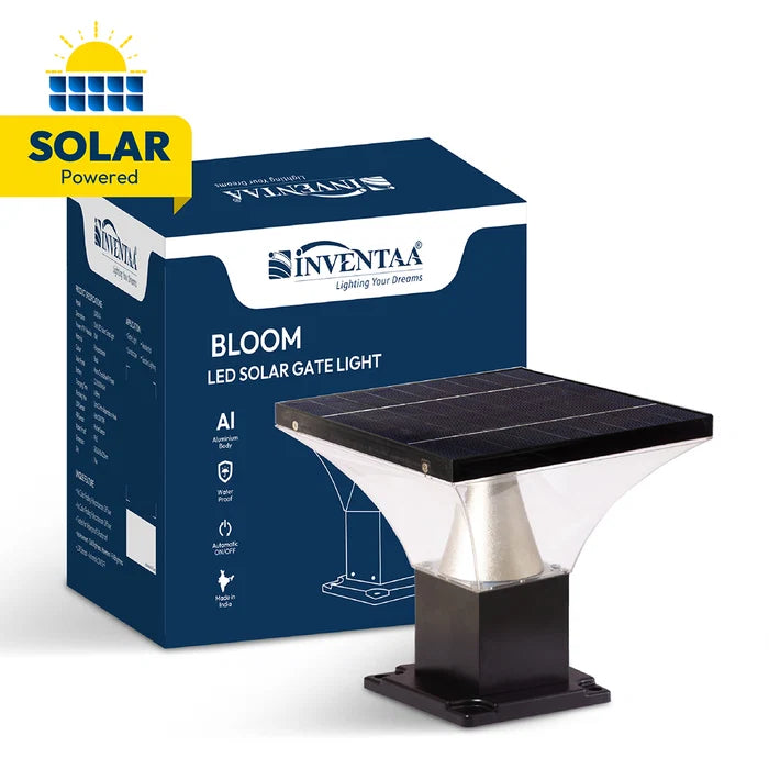 INVENTAA Bloom Solar Gate Light – LED Solar Outdoor Gate & Pillar Light
