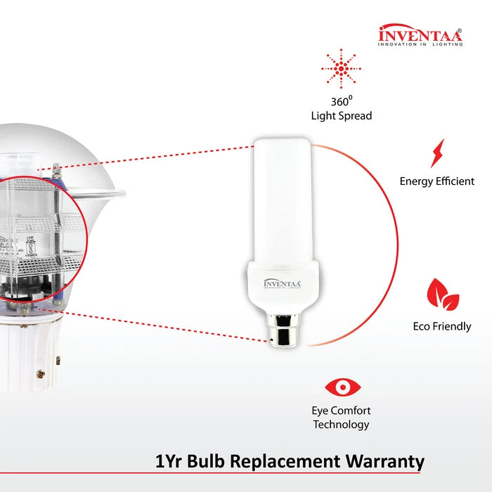 Inventaa Viva Cute 12W LED Post Top Gate Light — Modern Outdoor Entrance Light with 1-Year Warranty
