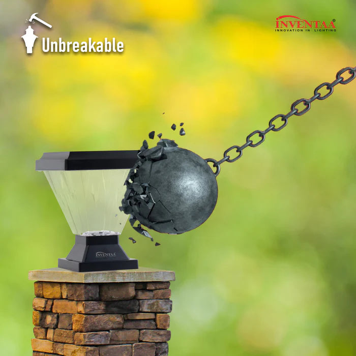 Inventaa Chiti LED Gate Pillar Light — Modern Outdoor Design, IP65 Weatherproof (Without Bulb)
