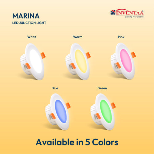 INVENTAA Marina LED Surface Light – Round/Square, IP20, 8W/15W/22W-Indoor Lighting-dealsplant
