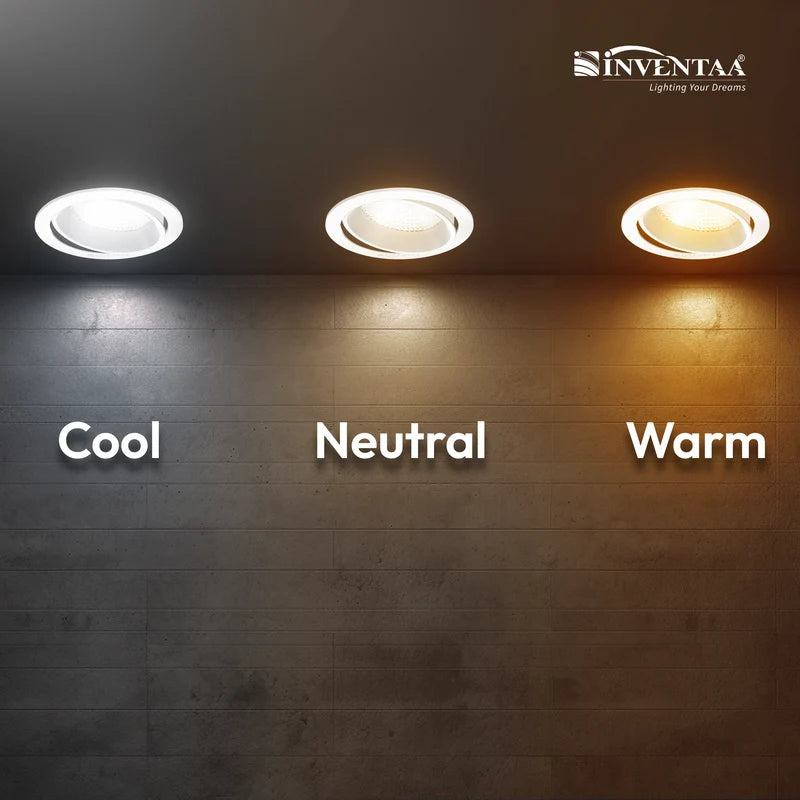 INVENTAA Oxana Tilt COB Downlight – 7W 12W 18W 30W | Cool Warm Neutral