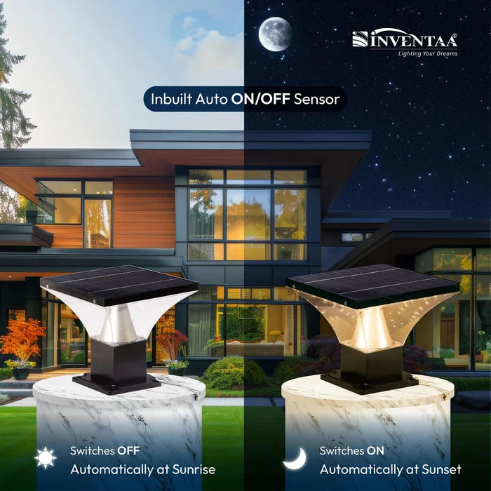 INVENTAA Bloom Solar Gate Light – LED Solar Outdoor Gate & Pillar Light