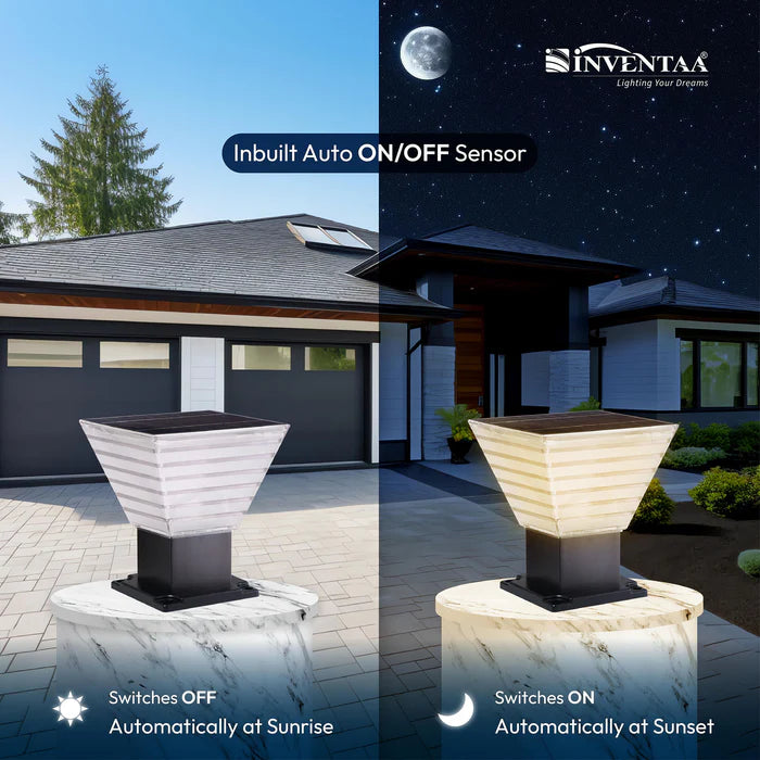 INVENTAA Villa Solar Gate Light – LED Solar Outdoor Gate & Pillar Light