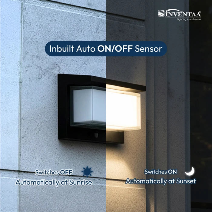 INVENTAA Vita Solar Outdoor Wall Light – Modern LED Solar Lamp for Walls & Exteriors