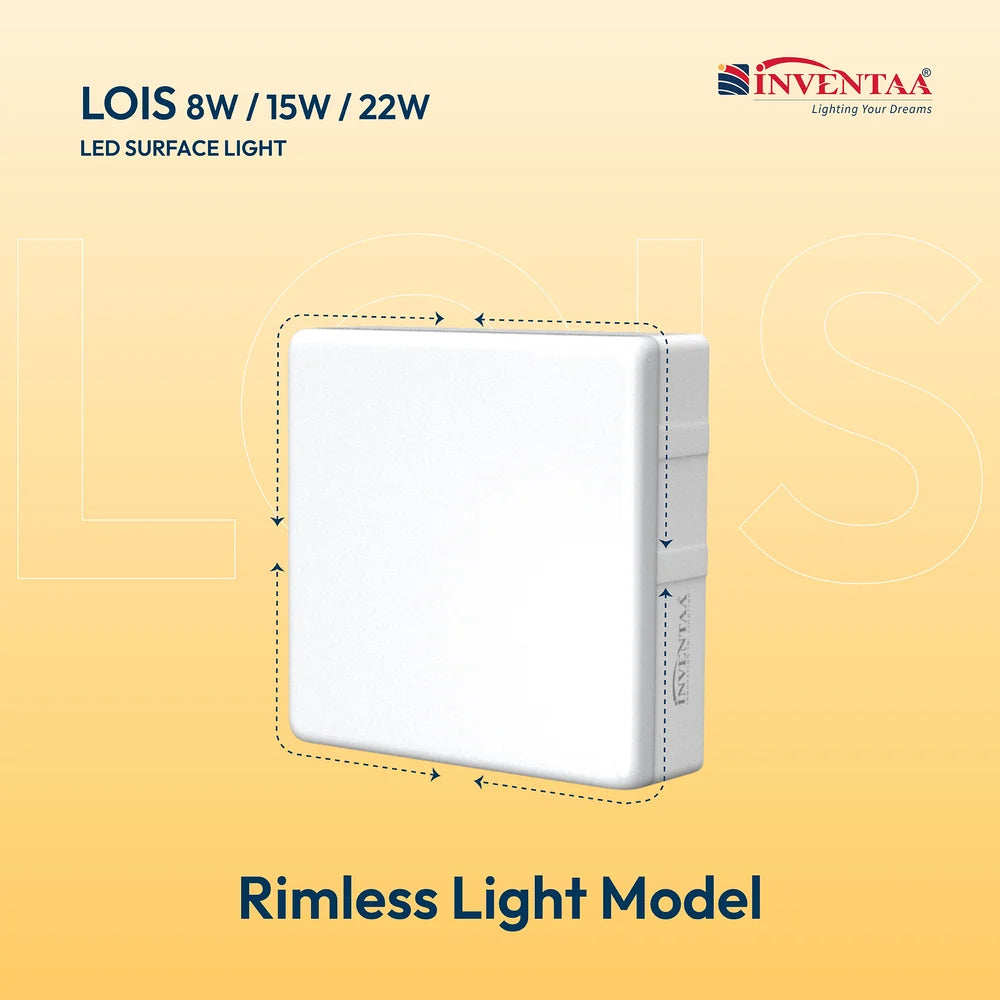 INVENTAA Lois LED Surface Light – Square, IP20, 8W/15W/22W-Indoor Lighting-dealsplant