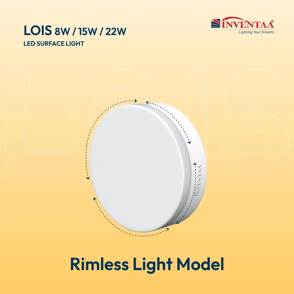INVENTAA Lois LED Surface Light – Round, IP20, 8W/15W/22W-Indoor Lighting-dealsplant