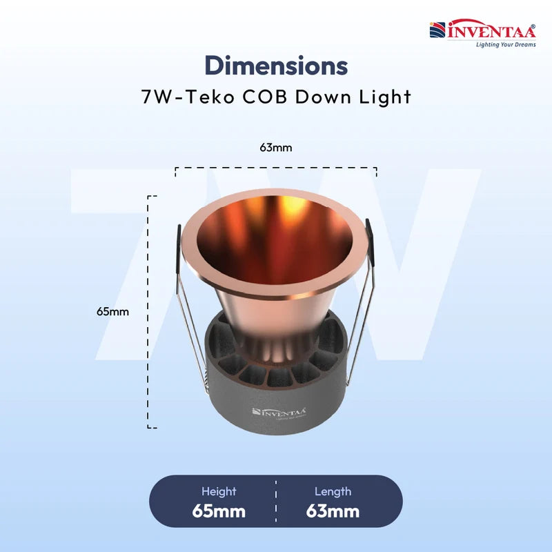 INVENTAA Teko COB Downlight – 7W 12W | Cool Warm Neutral