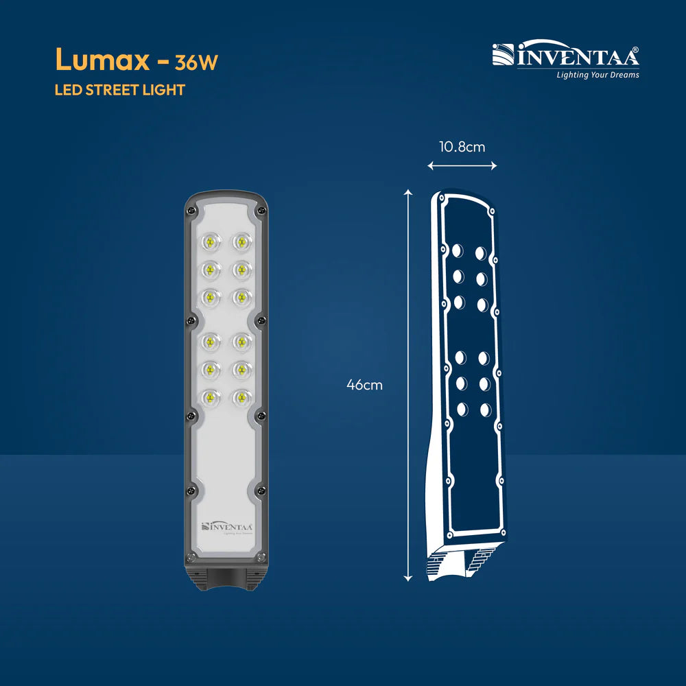 INVENTAA Lumax Lens LED Street Light – 36W, 50W & 100W