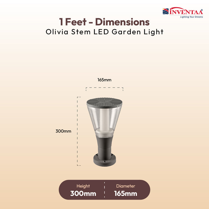 INVENTAA OLIVIA STEM 12W 3-in-1 LED Bollard Light – Colour Changing Garden Pathway Light