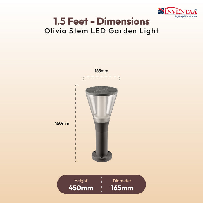 INVENTAA OLIVIA STEM 12W 3-in-1 LED Bollard Light – Colour Changing Garden Pathway Light