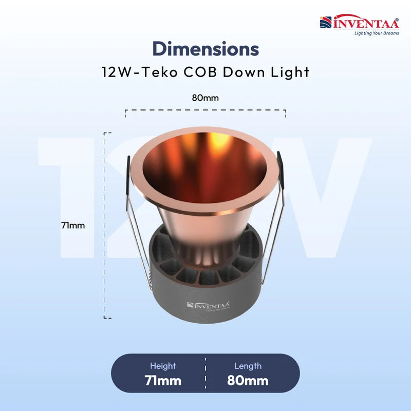 INVENTAA Teko COB Downlight – 7W 12W | Cool Warm Neutral