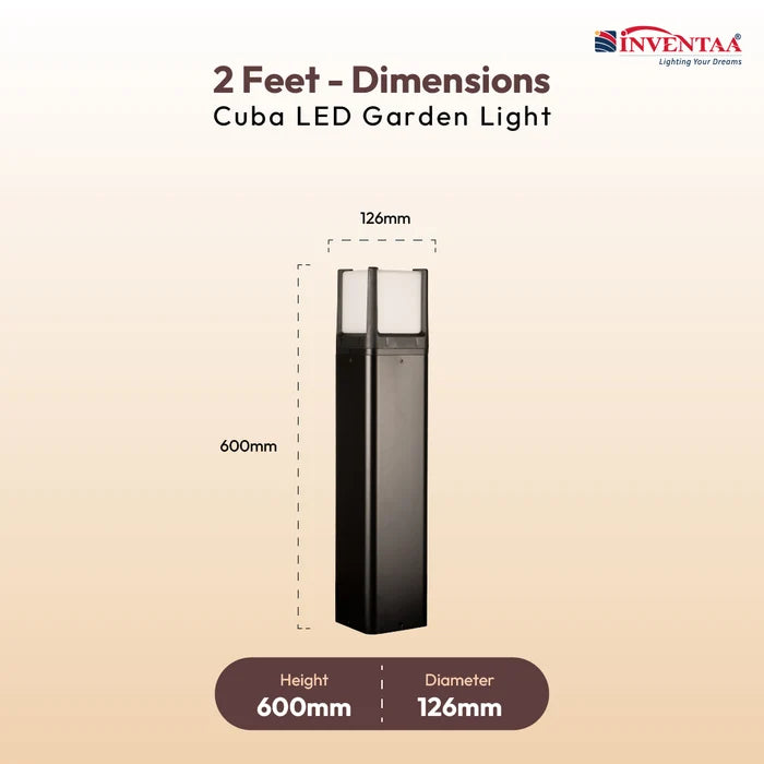 Inventaa CUBA LED Bollard Light for Outdoor Garden & Landscape – 1 Year Warranty-Outdoor Lighting-dealsplant