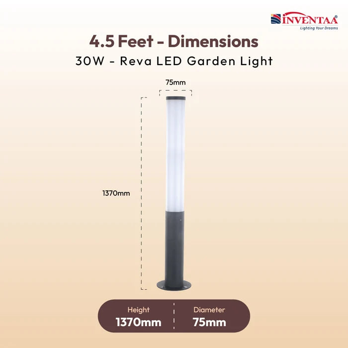 INVENTAA Reva LED Garden Bollard Outdoor Light – Waterproof Aluminium Bollard Lights