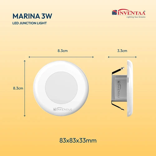 INVENTAA Marina LED Surface Light – Round/Square, IP20, 8W/15W/22W-Indoor Lighting-dealsplant