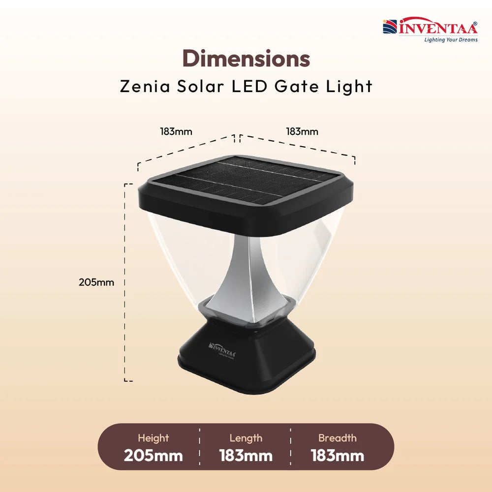 Inventaa Zenia 12W Outdoor Gate Pillar Light — 3-in-1 LED (Cool, Warm & Neutral White)-Outdoor Lighting-dealsplant