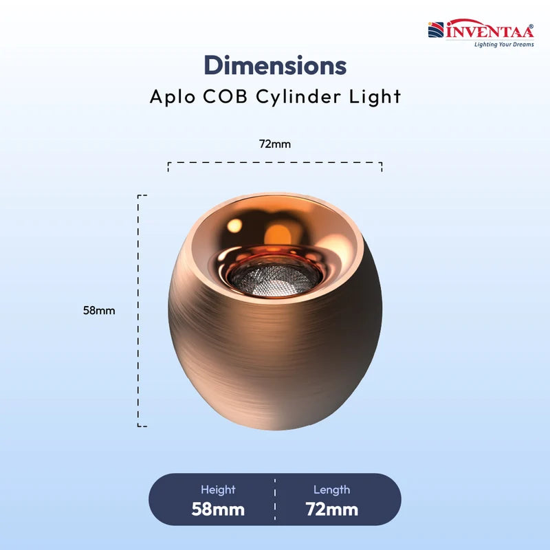 INVENTAA Oxana Aplo COB Surface Light – 7W | Cool Warm Neutral