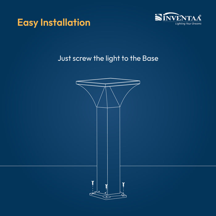 INVENTAA Bloom 20W LED Garden Bollard Light – Waterproof Outdoor Landscape Pathway Light