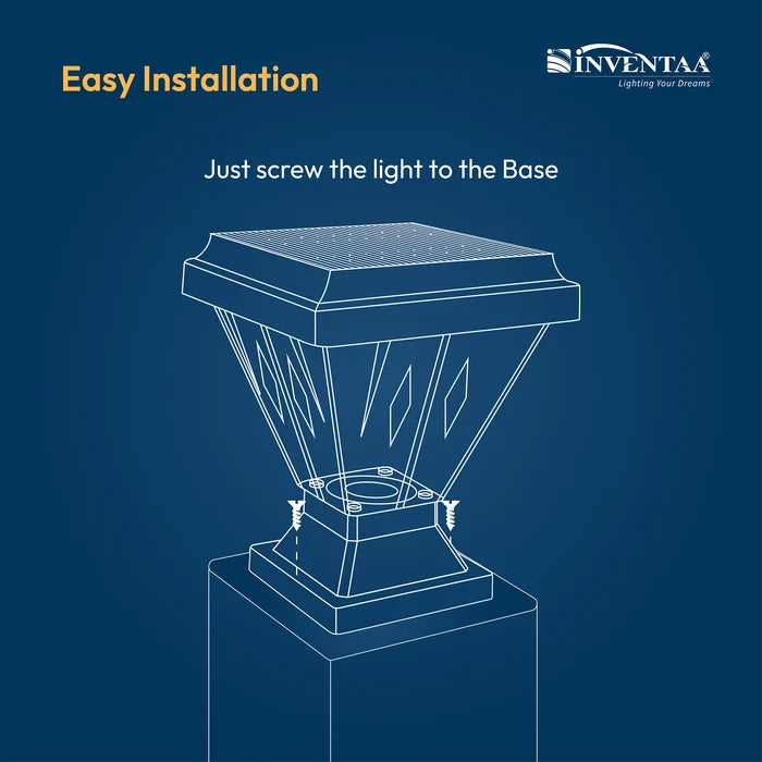 INVENTAA Chiti Solar Gate Light – LED Solar Outdoor Gate & Pillar Light