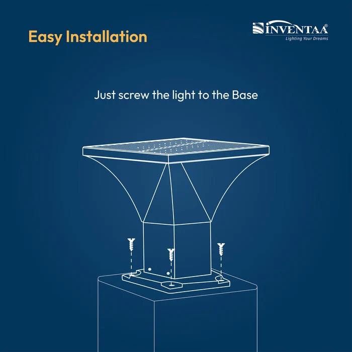 INVENTAA Bloom Solar Gate Light – LED Solar Outdoor Gate & Pillar Light