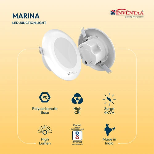 INVENTAA Marina LED Surface Light – Round/Square, IP20, 8W/15W/22W-Indoor Lighting-dealsplant