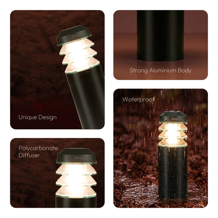 Inventaa Estela 12W LED Gate Light — Ice Cube Post Top, Square & Round, Outdoor Pillar Light with 1-Year Warranty