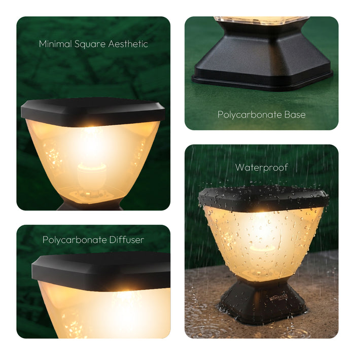 Inventaa Zenia ECO 12W Outdoor Gate Pillar Light — IP65 Weatherproof LED