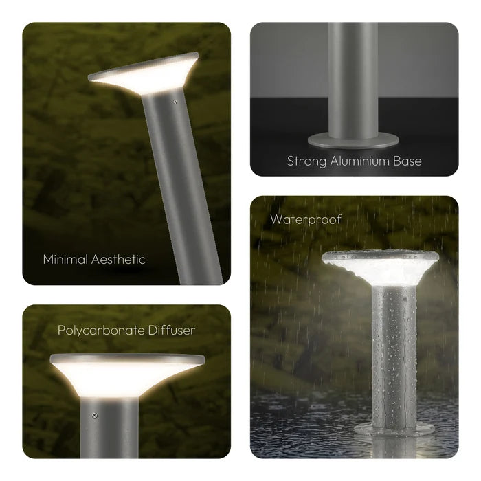INVENTAA Romy LED Garden Bollard Outdoor Light – Waterproof Aluminium Pathway & Landscape Light