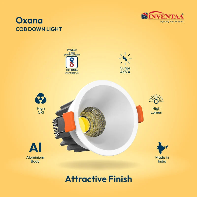INVENTAA Oxana COB Downlight – 7W 12W 18W 30W | Cool Warm Neutral