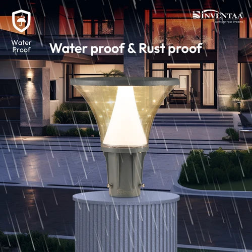 Inventaa Felisa LED Gate Column Light — 12W & 20W, Modern Entrance Pillar Light with 1-Year Warranty